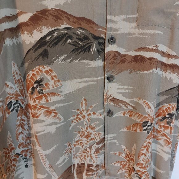 World Island Mens Hawaiian Aloha Shirt Size Large Short Sleeve Cotton Button Up - Picture 2 of 5